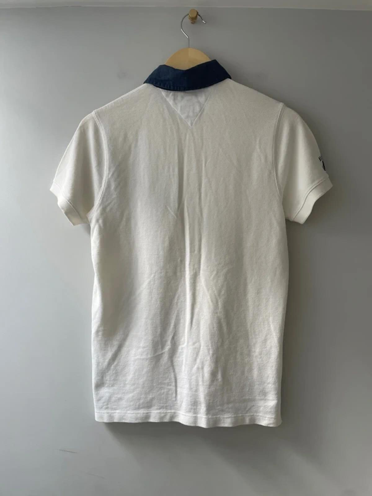 Men’s Tommy Hilfiger Slim Fit Polo Top in White And Navy - Small - 3019
