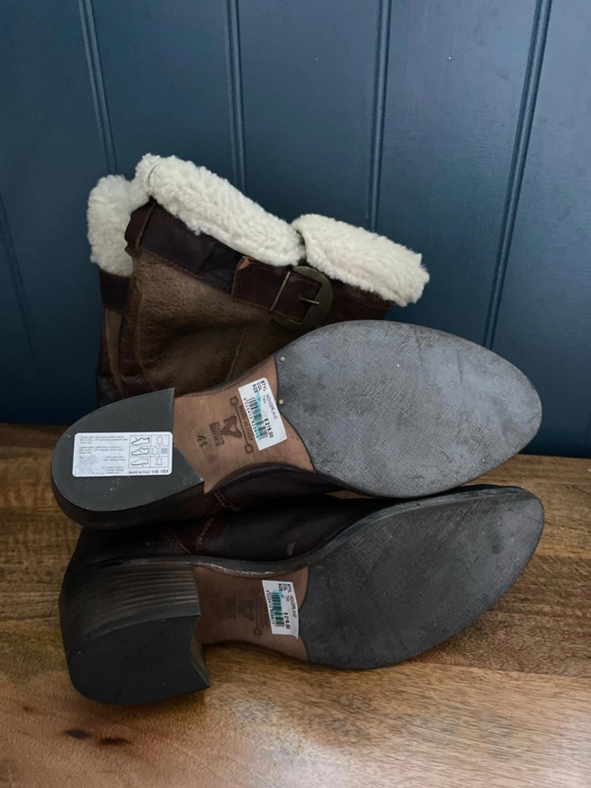 Women’s Manas Designer Leather Knee length Boots Made In Italy In Tan - UK 7 - 2569