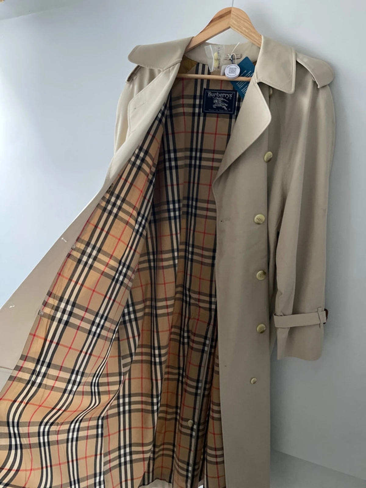 Women's Burberry Longline Mac Trench Coat In Beige - Xlarge - 2468
