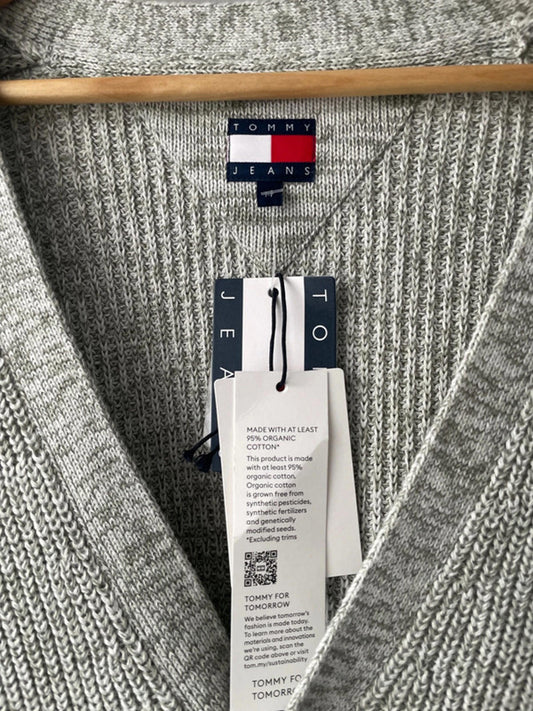 Men’s Tommy Hilfiger Badge Knitted Cardigan In Grey - Medium - 2308