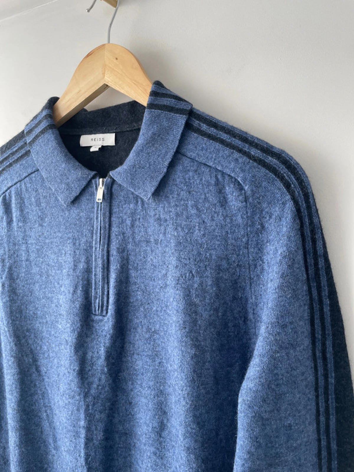 Men’s Reiss Premium Wool Knitted Long Sleeve Polo Top - Small - 1578