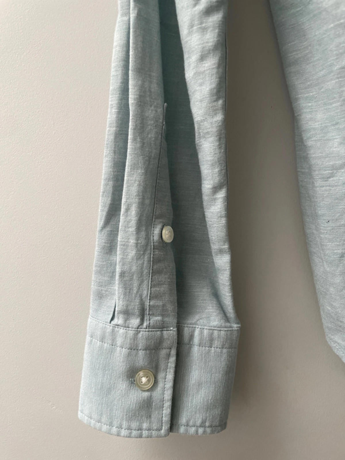 Men’s Hugo Boss Linen Long Sleeve Slim Fit Shirt in Light Blue - Medium - 2290