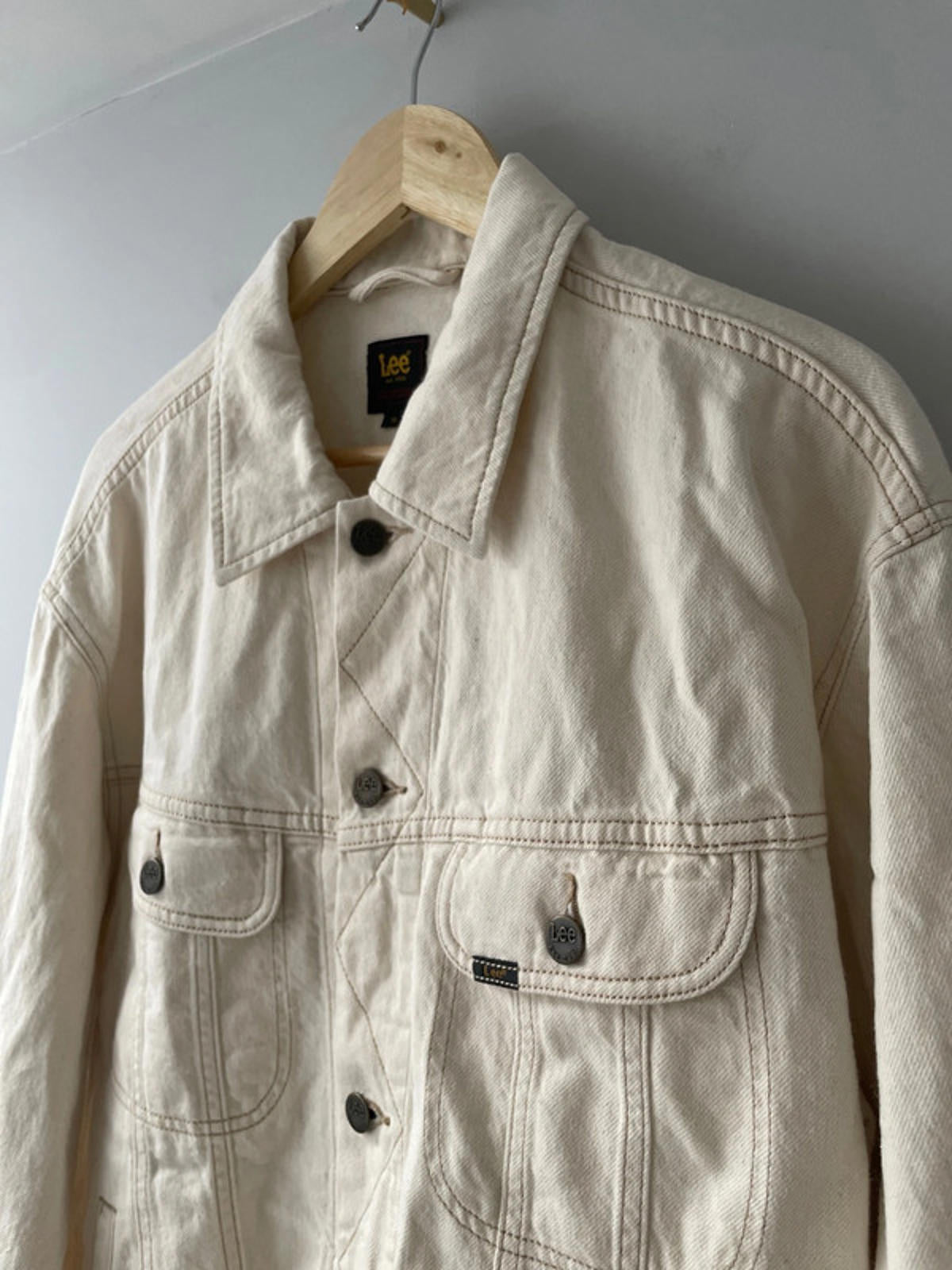 Men’s Lee Relaxed Rider Denim Jacket In Ecru - Medium - 2377