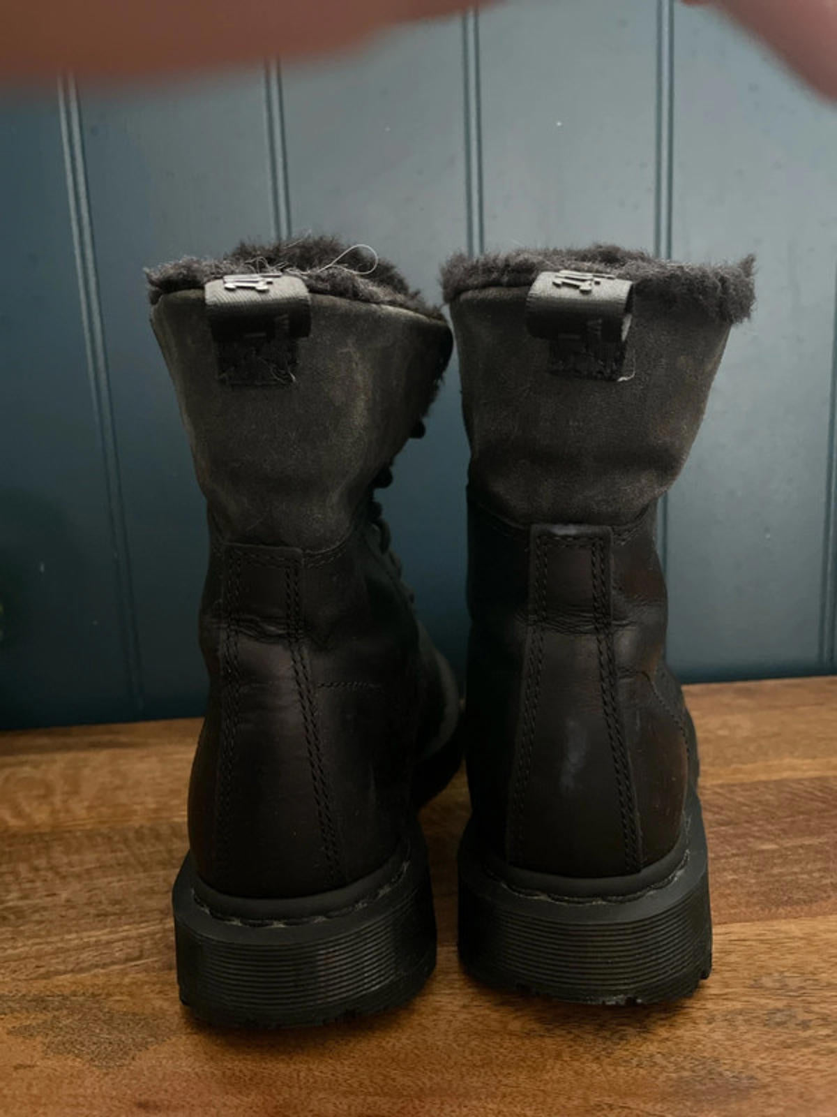 Women’s Dr Marten’s 1460 Kolbert Faux Fur Lined Leather Boots In Black-UK 5-2364