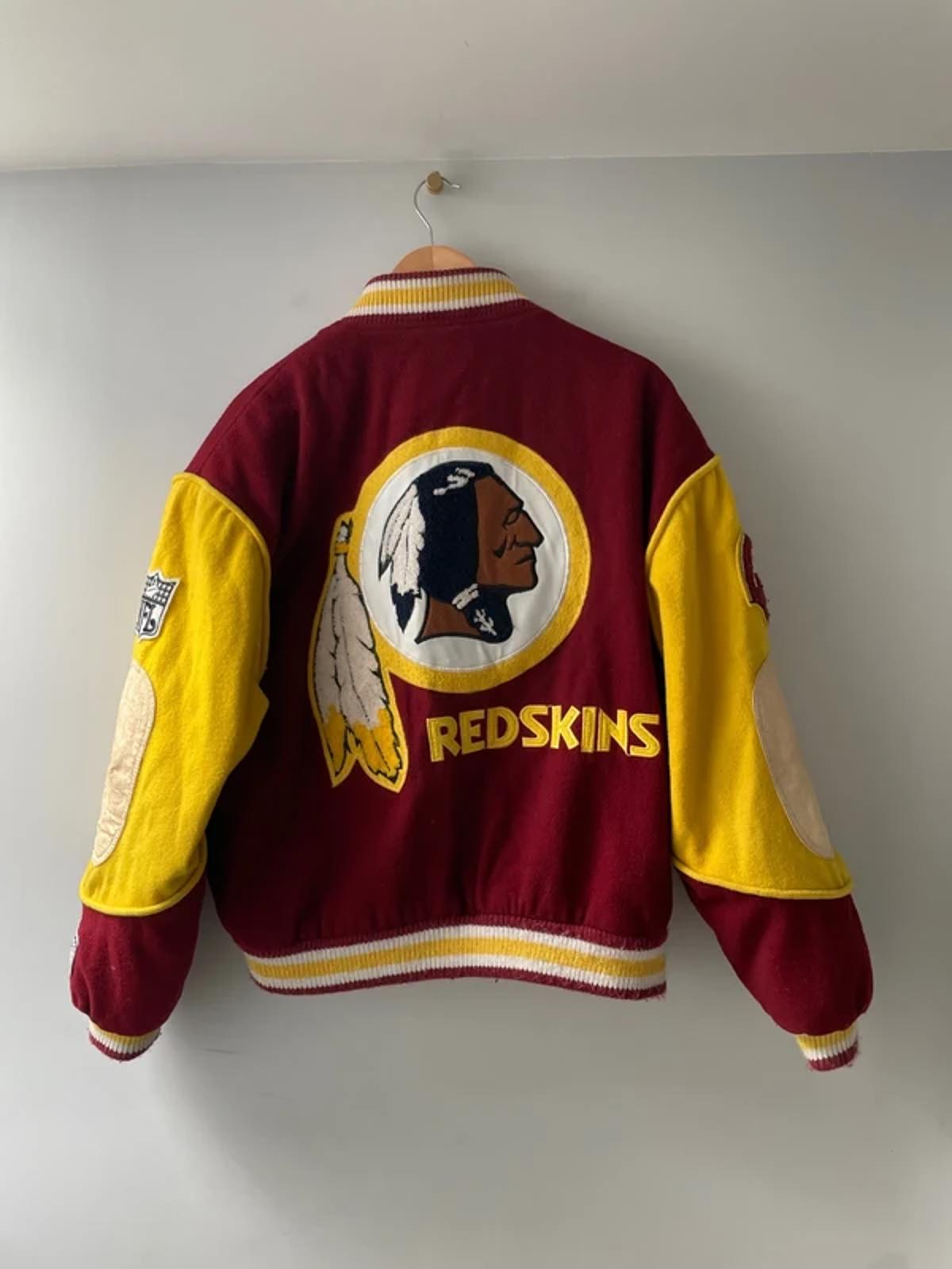 Men’s Washington Redskins Rare Wool Bomber Jacket in Red/Yellow - Medium - 2956