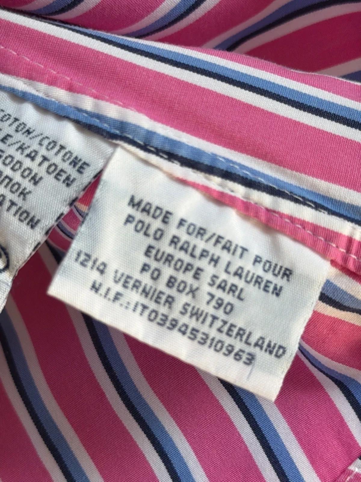 Men’s Ralph Lauren Custom Fit Stripped Oxford Shirt In Pink - Large - 3192