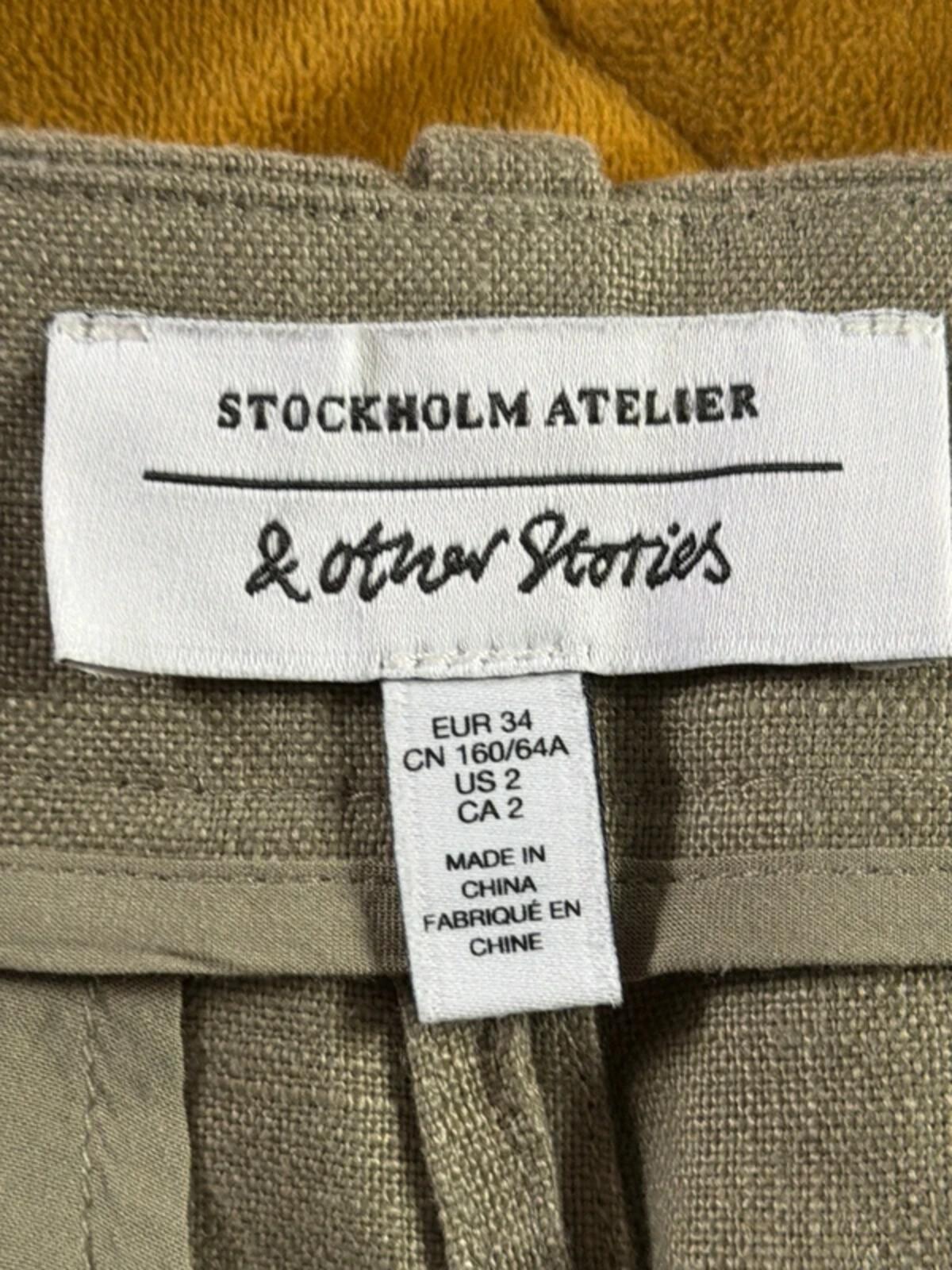 Women’s & Other Stories 100% Linen Shorts In Khaki - Uk6 - 3326