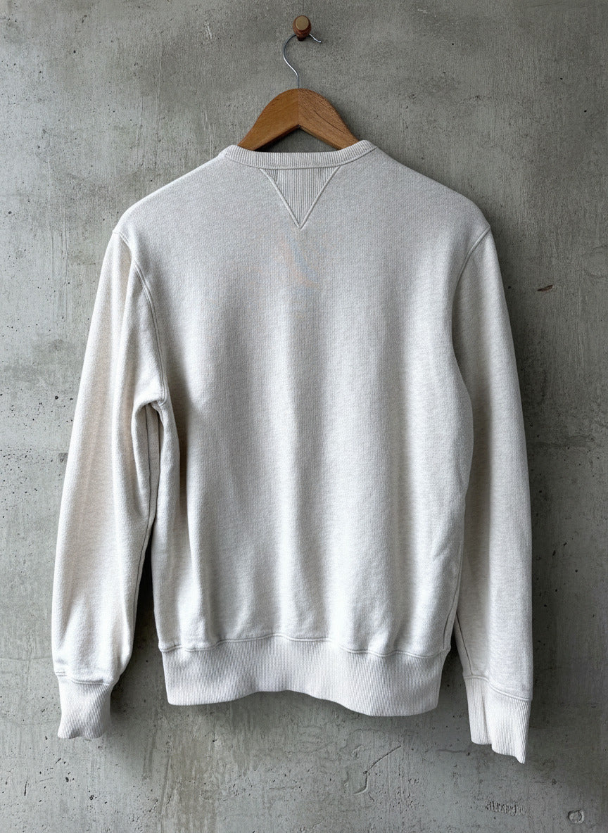 Men’s Fred Perry Crew Neck Sweatshirt Jumper Top In Beige Marl - Small - 3829