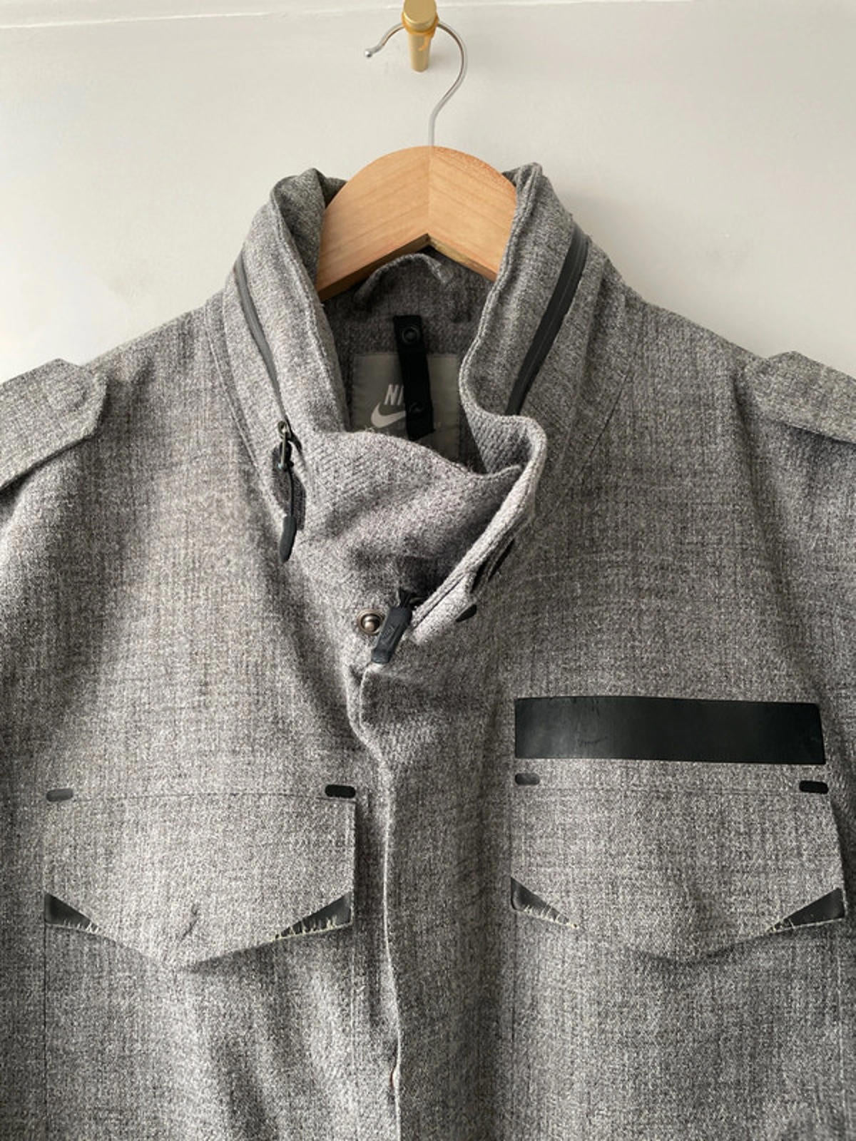 Men’s Nike M65 Zip Through Hooded Jacket In Grey - Small - 2274