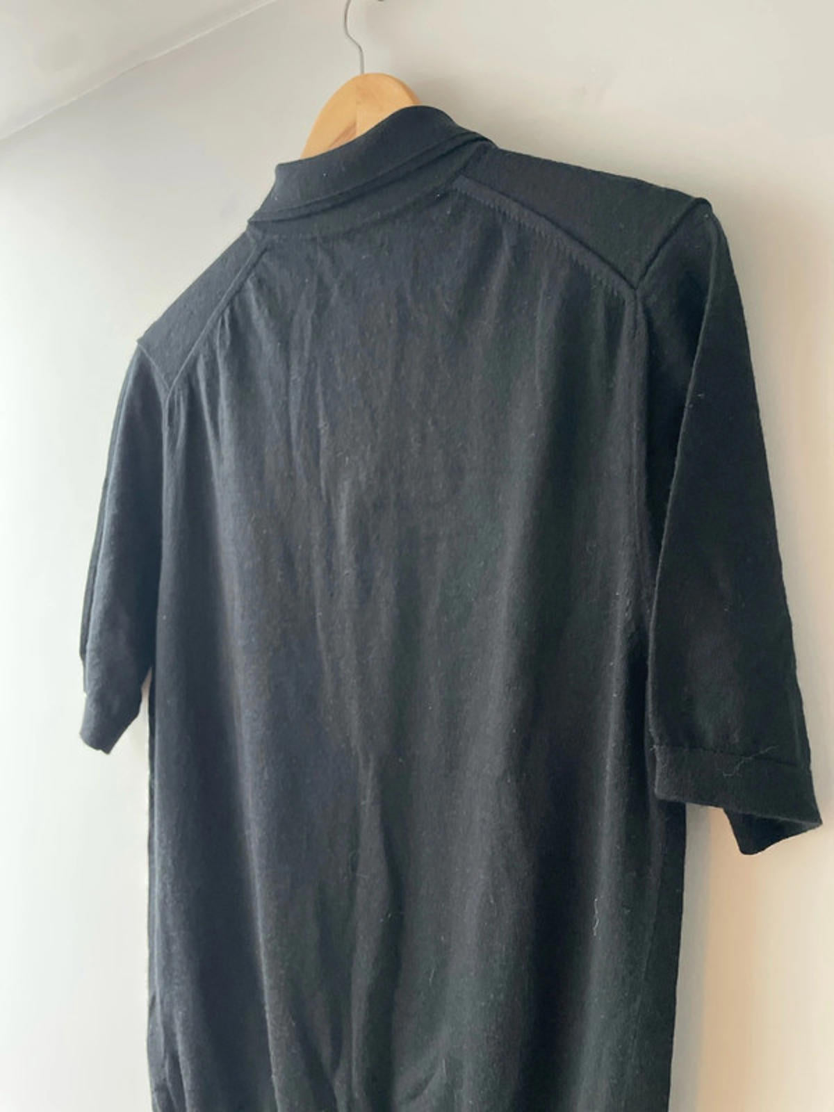 Men’s Reiss Premium Wool Knitted Polo Top In Black - Large - 2880