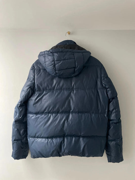 Men’s Guess Down Puffer Jacket with Detachable Hood In Navy - Small - 2381