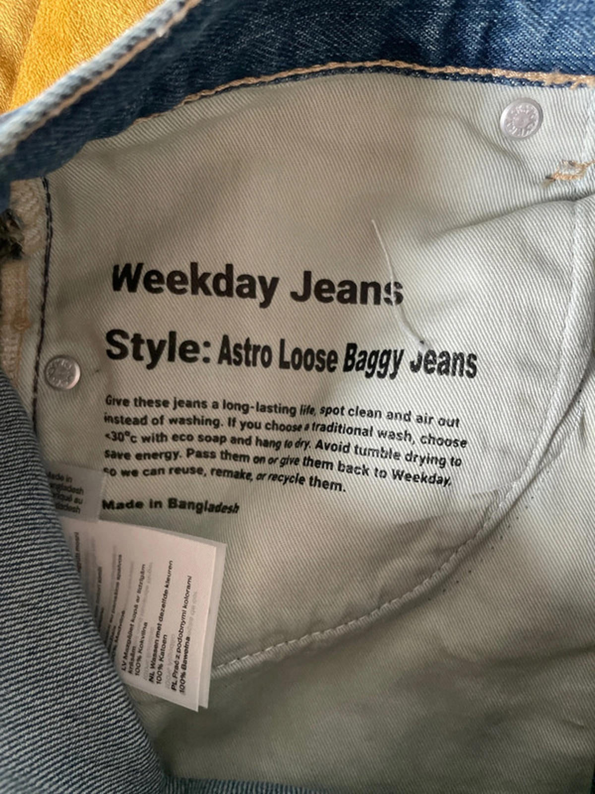 Women’s Weekday Astro Loose Baggy Fit Jeans In Blue - W26/L34 - 2436