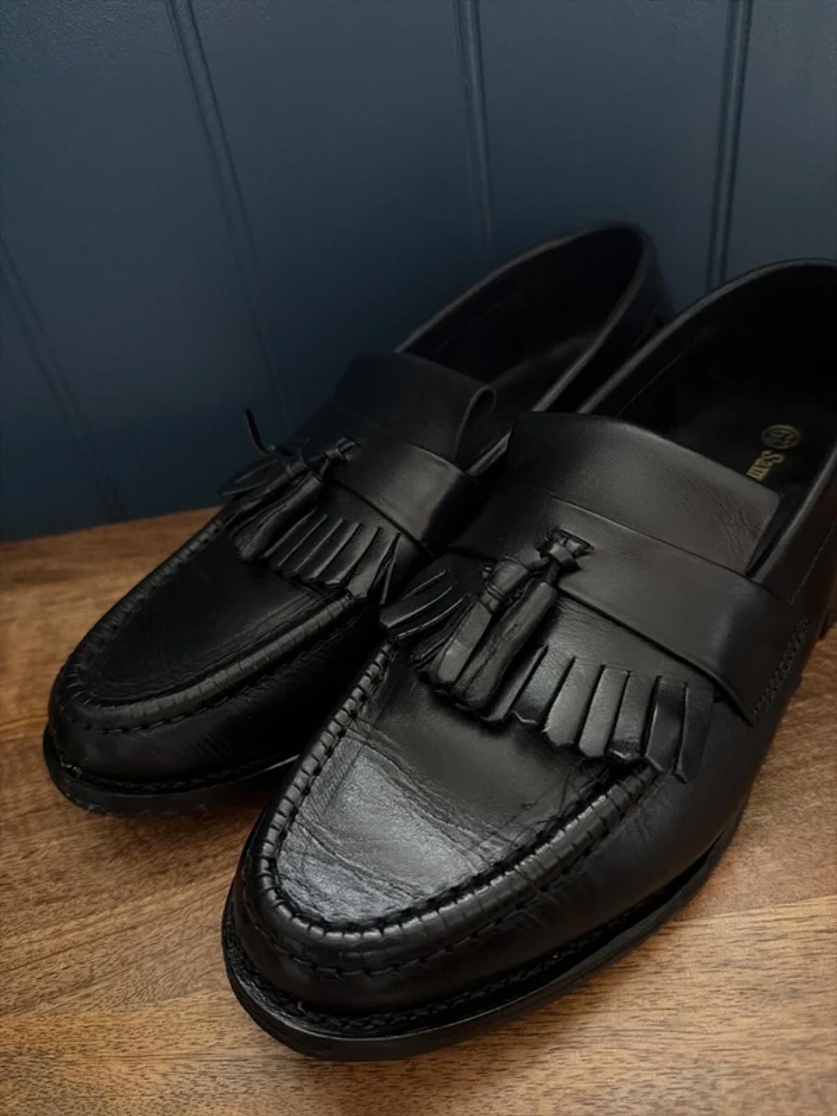 Women’s Samuel Windsor Premium Leather Tassel Loafers In Black - Uk6.5 - 3297