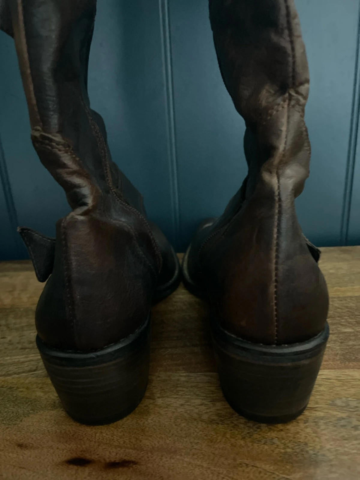 Women’s Manas Designer Leather Knee length Boots Made In Italy In Tan - UK 7 - 2569