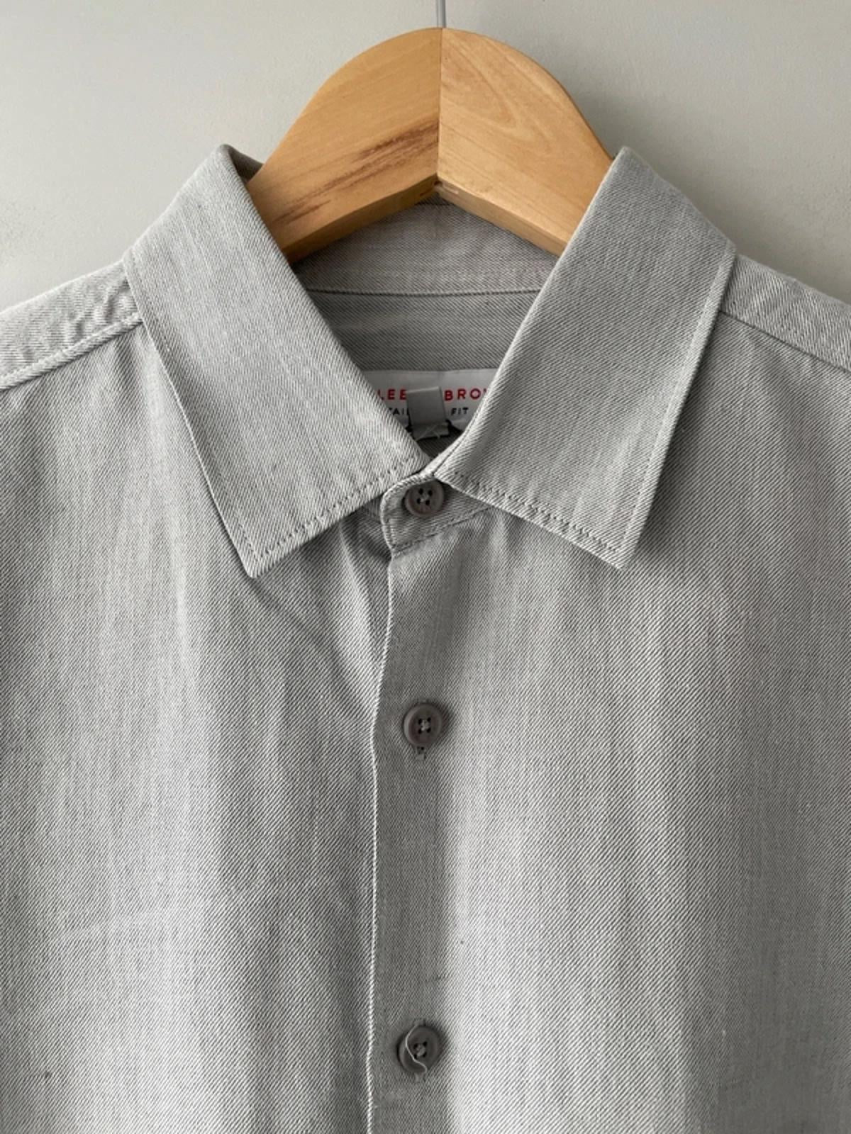 Men’s Orlebar Brown Premium Tailored Fit Long Sleeve Shirt in Grey - Medium - 2927