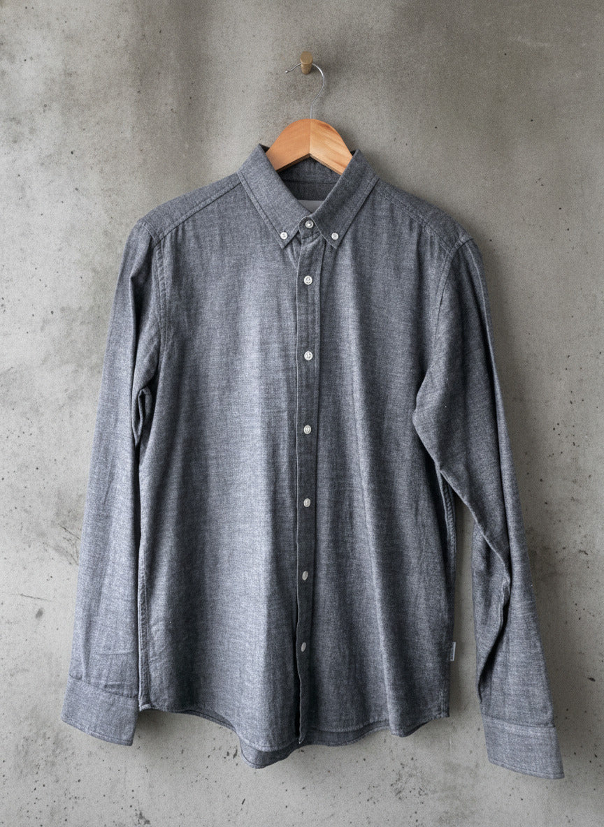 Mens Carhartt Kyoto Long Sleeve Button Down Chambray Shirt In Grey - Small - 1546