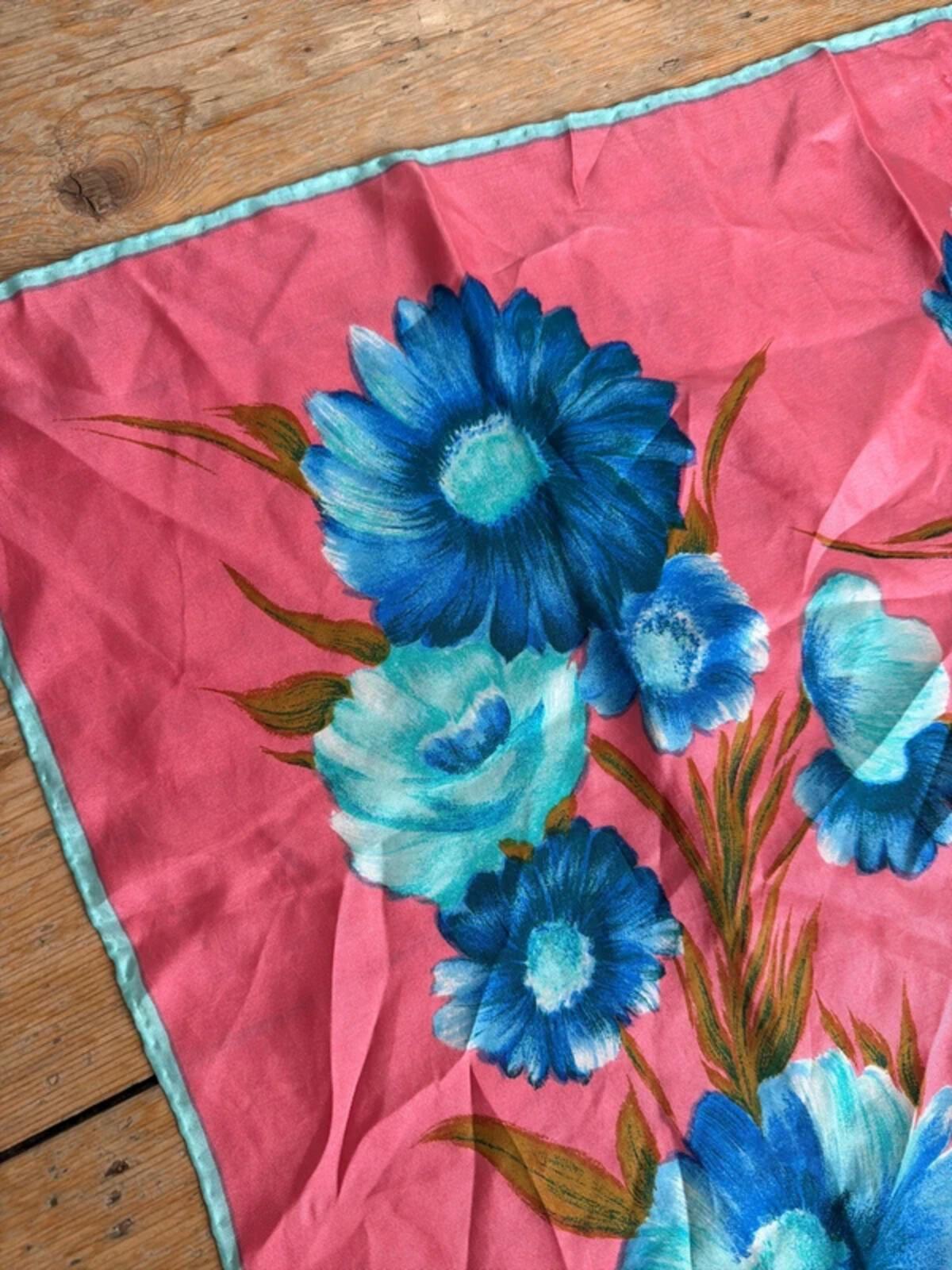Jacqmar London Vintage Premium Silk Floral Print Headscarf Bandanna - 3339