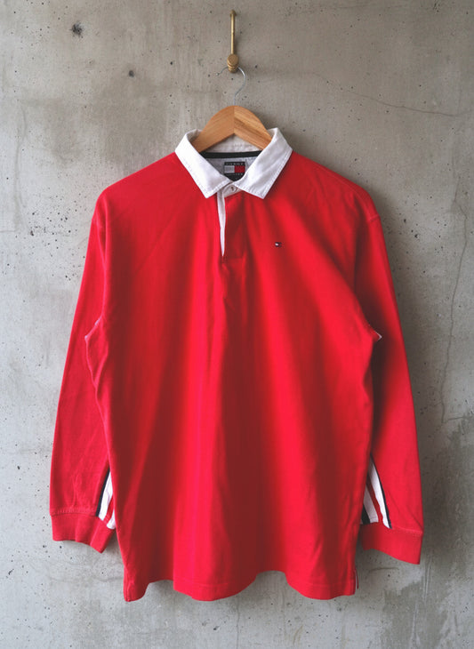 Men’s Tommy Hilfiger Classic Rugby Polo Top In Red  - Xlarge - 3469
