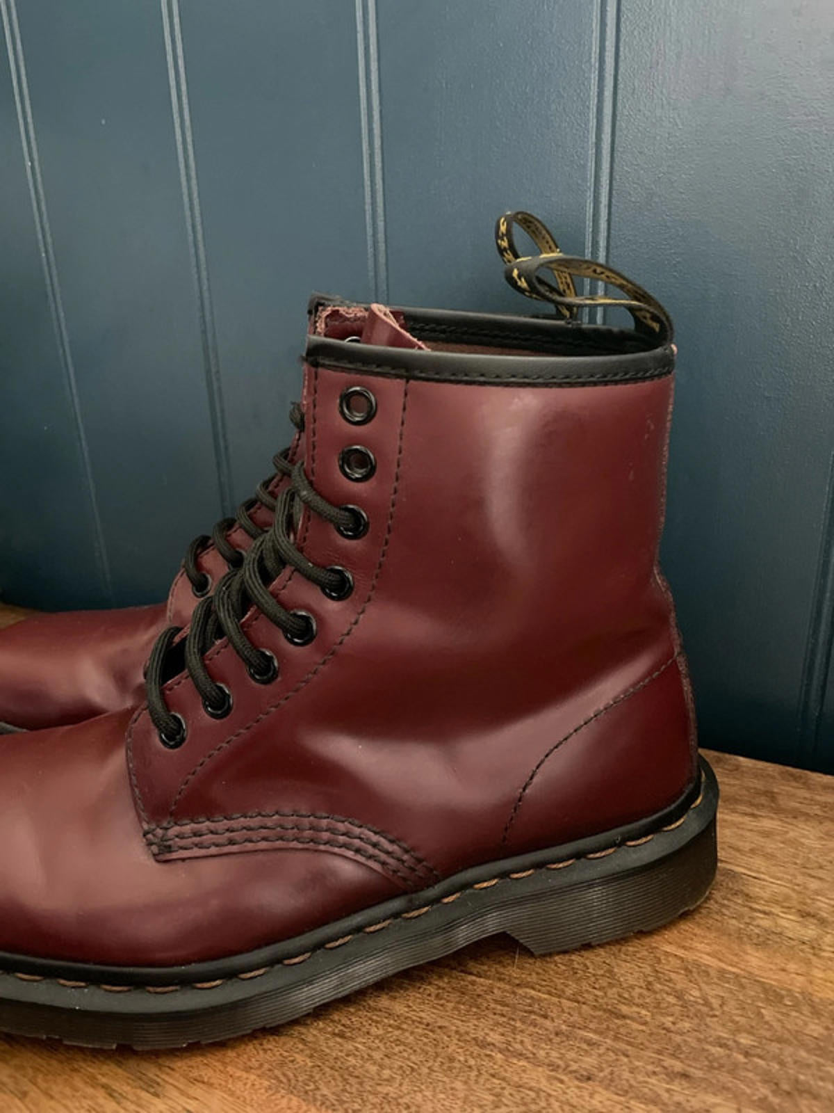 Women’s Dr Martens 101 Premium Leather Ankle Boots In Burgundy - UK6 - 2472