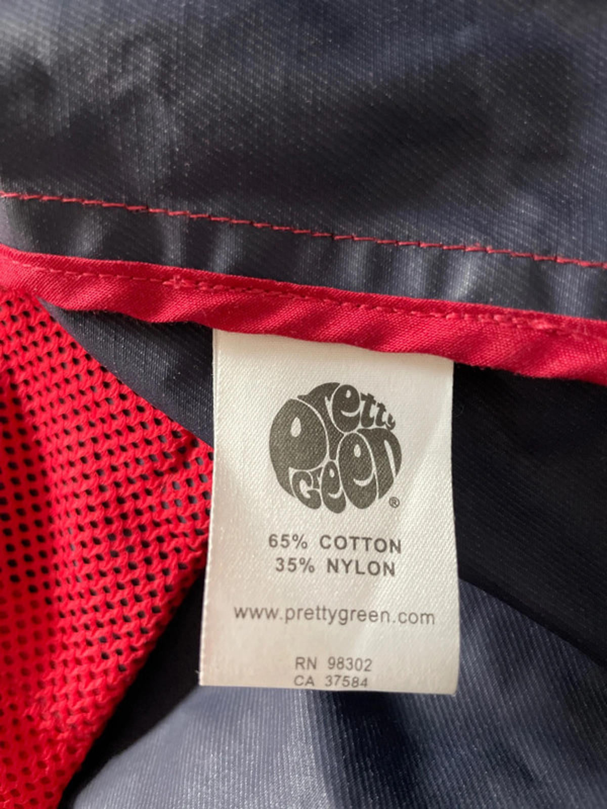 Men’s Pretty Green Hooded Parka Jacket Coat In Red - Medium - 2272