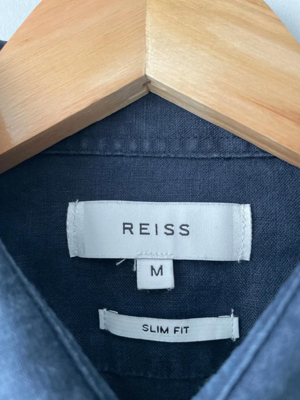 Men’s Reiss Premium Linen Slim Fit Shirt In Navy - Medium - 3077