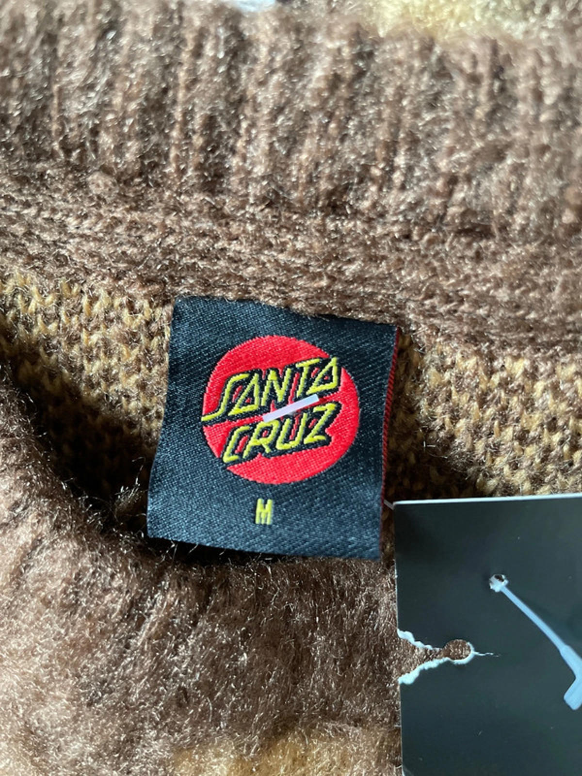 Men’s Santa Cruz Fuzzy Knitted Jumper In Brown - Medium - 2494