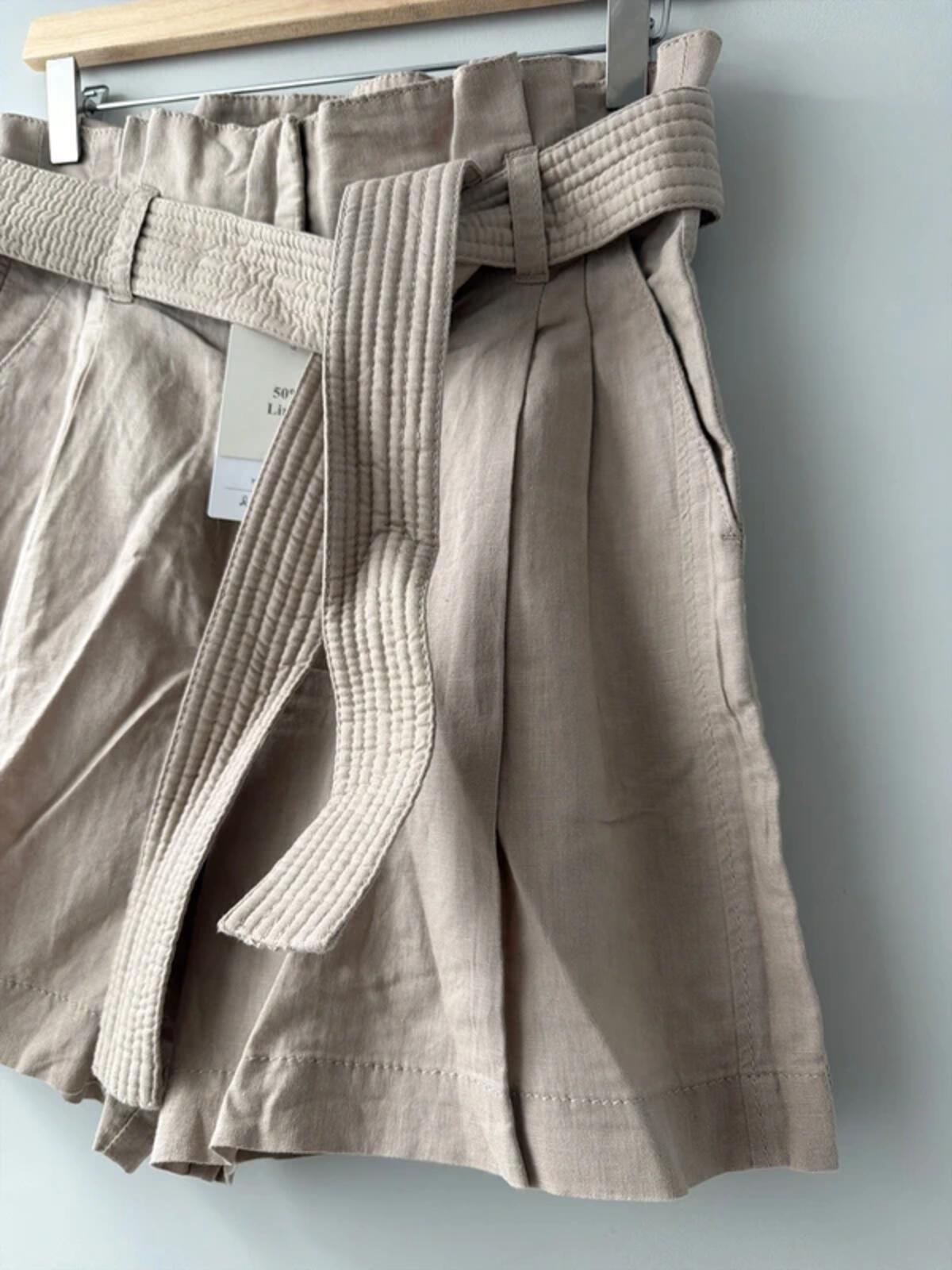 Women’s & Other Stories linen tie front paperbag style shorts - Uk6 - 3444