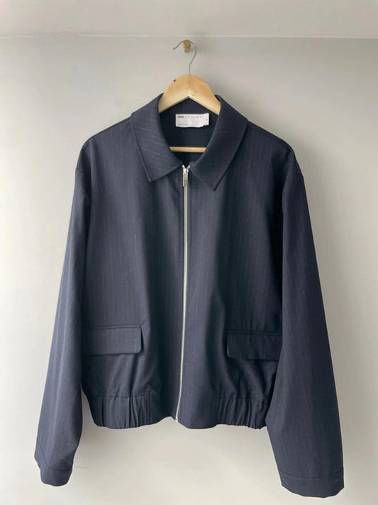 Men’s Asos Design Smart Pinstripe Harrington Jacket - Medium - 1574