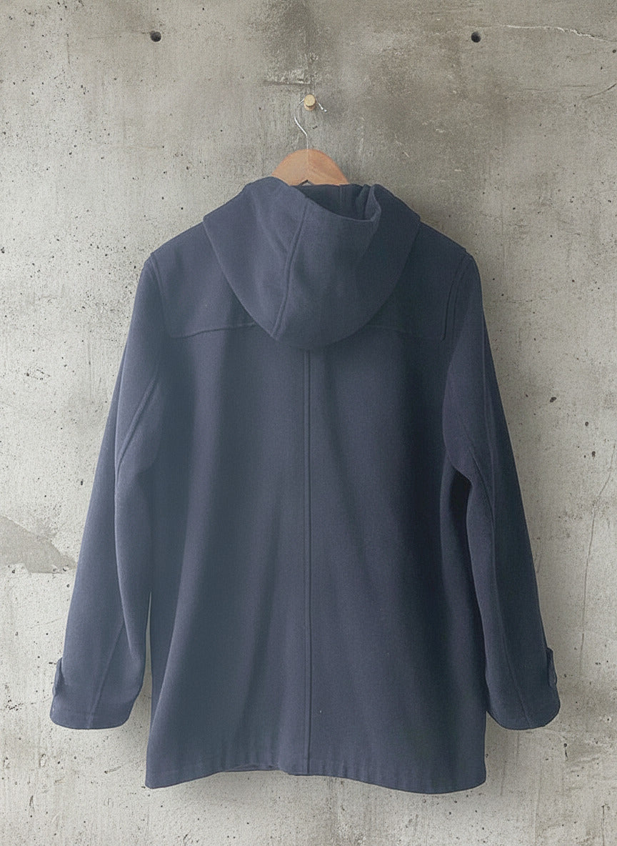Men's Stanley Adams Premium Wool Hooded Duffle Coat In Navy - Large - 2440