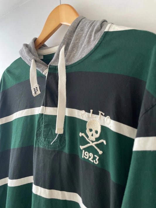 Men’s Ralph Lauren Hooded Rugby Shirt Top - XLarge - 0842