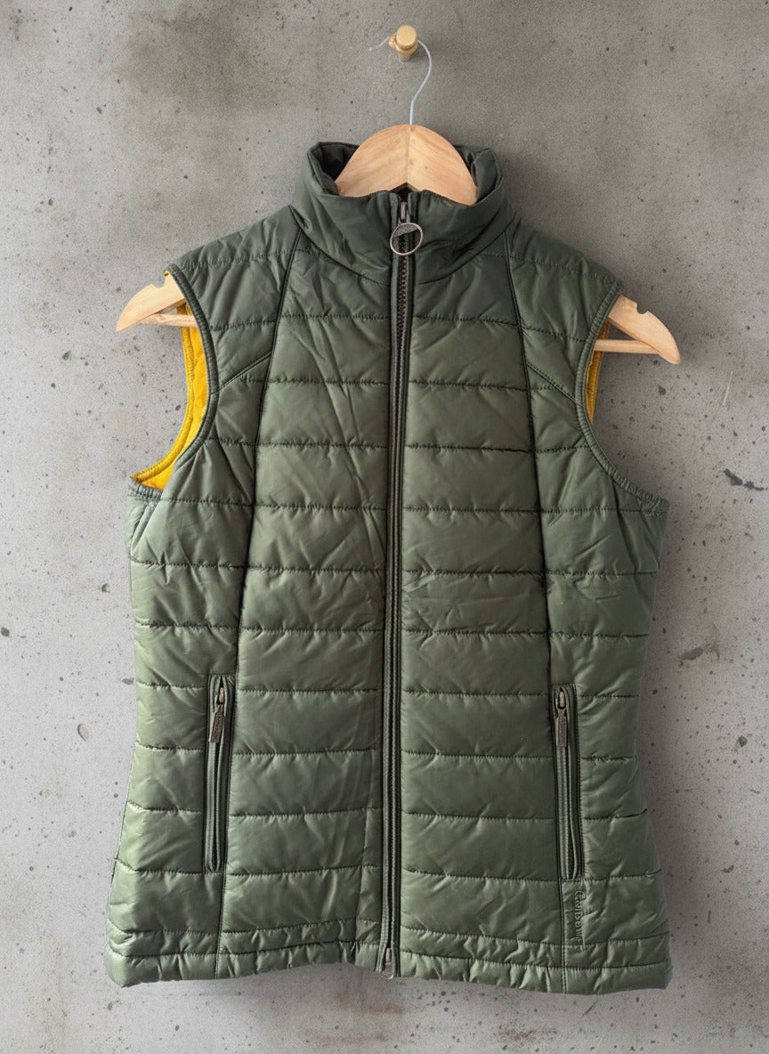 Women’s Barbour Dovecote Padded Quilted Gilet Vest In Khaki - Uk8 - 3699