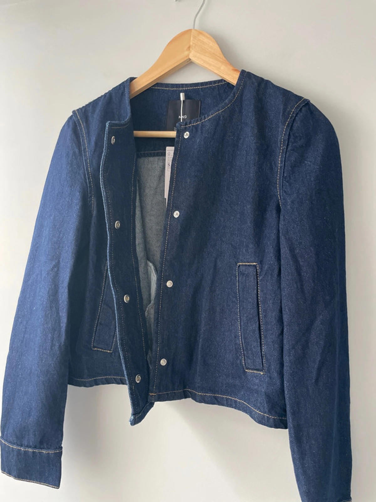 Women’s Mango Cropped Denim Jacket In Navy - Small - 1951