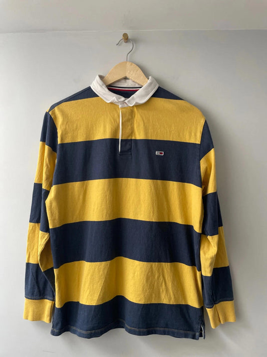 Women's Tommy Hilfiger Stripped Rugby Polo Shirt Top - Large - 2107