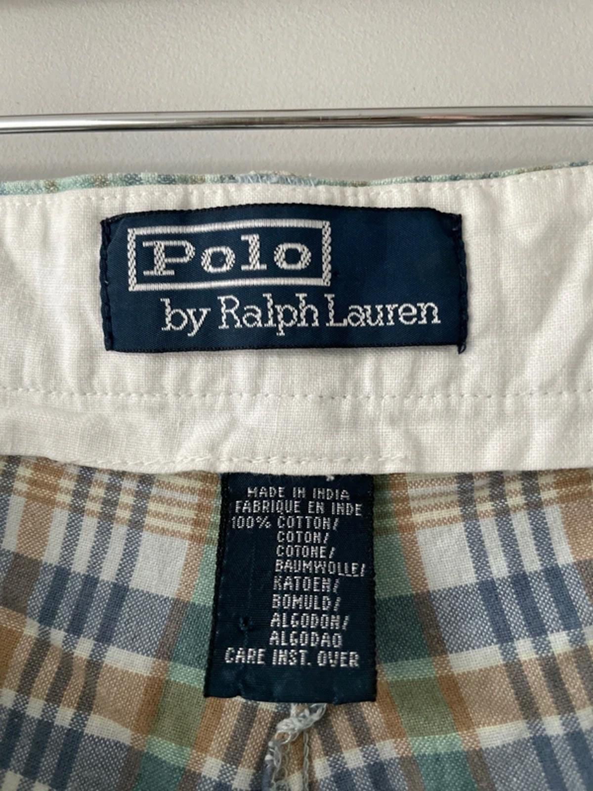 Men’s Ralph Lauren Check Shorts in Green/Blue - W34/L9 - 3144