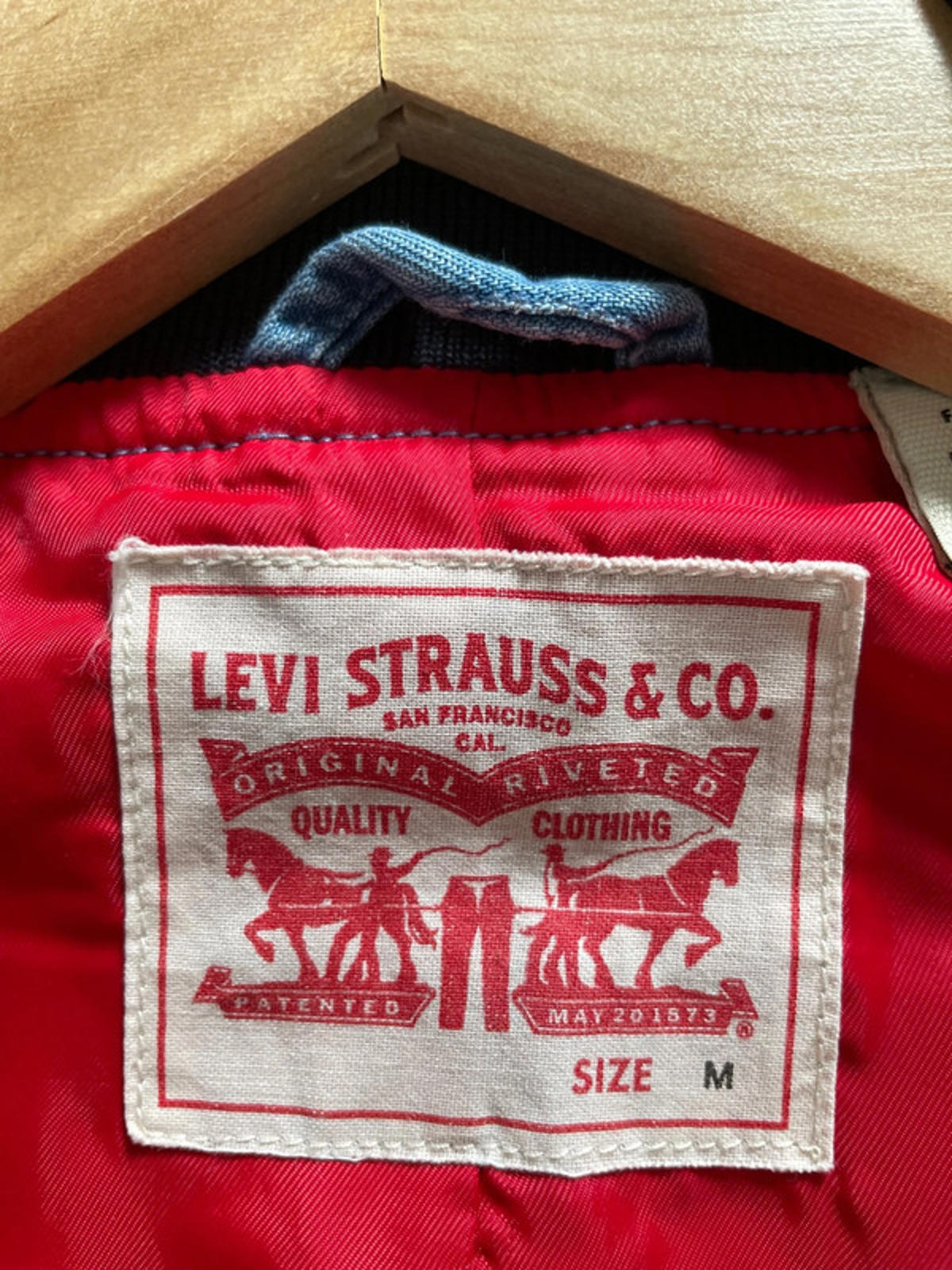 Men’s Levi’s Vintage Sky Blue Denim Bomber Jacket - Medium - 2035