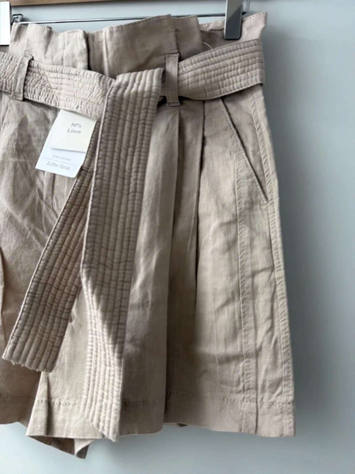 Women’s & Other Stories linen tie front paperbag style shorts - Uk6 - 3445