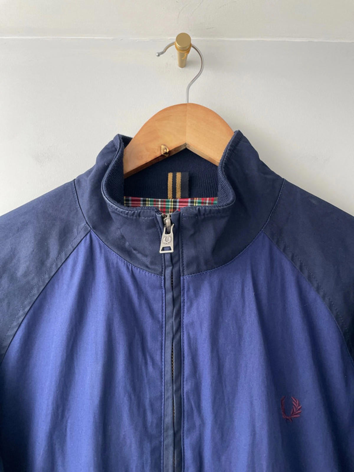 Men’s Fred Perry Premium Harrington Jacket Coat In Navy - Small - 2116