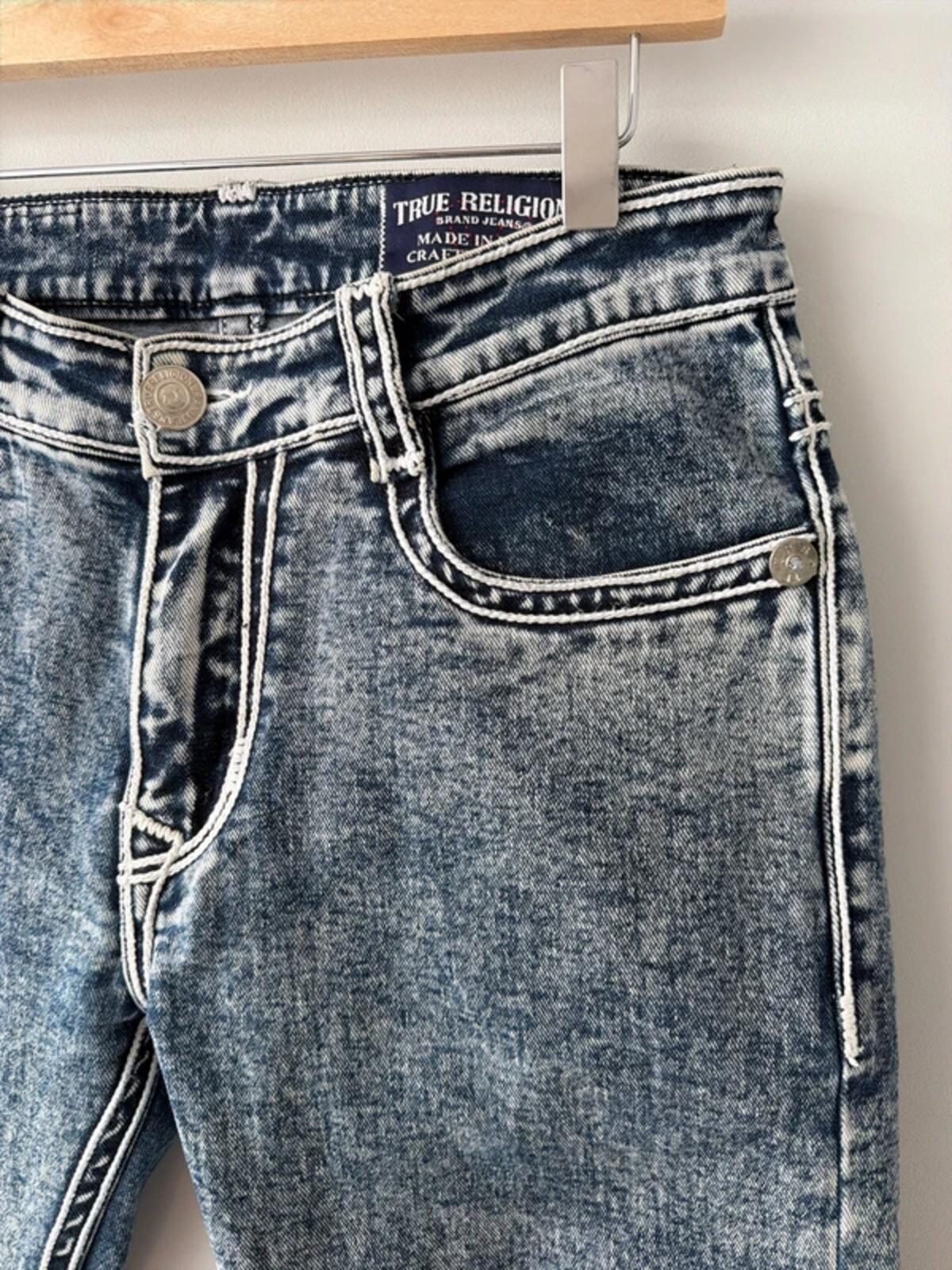 Mens True Religion Made In U.S.A Slim Fit Jeans In Blue - W32/L28 - 3319