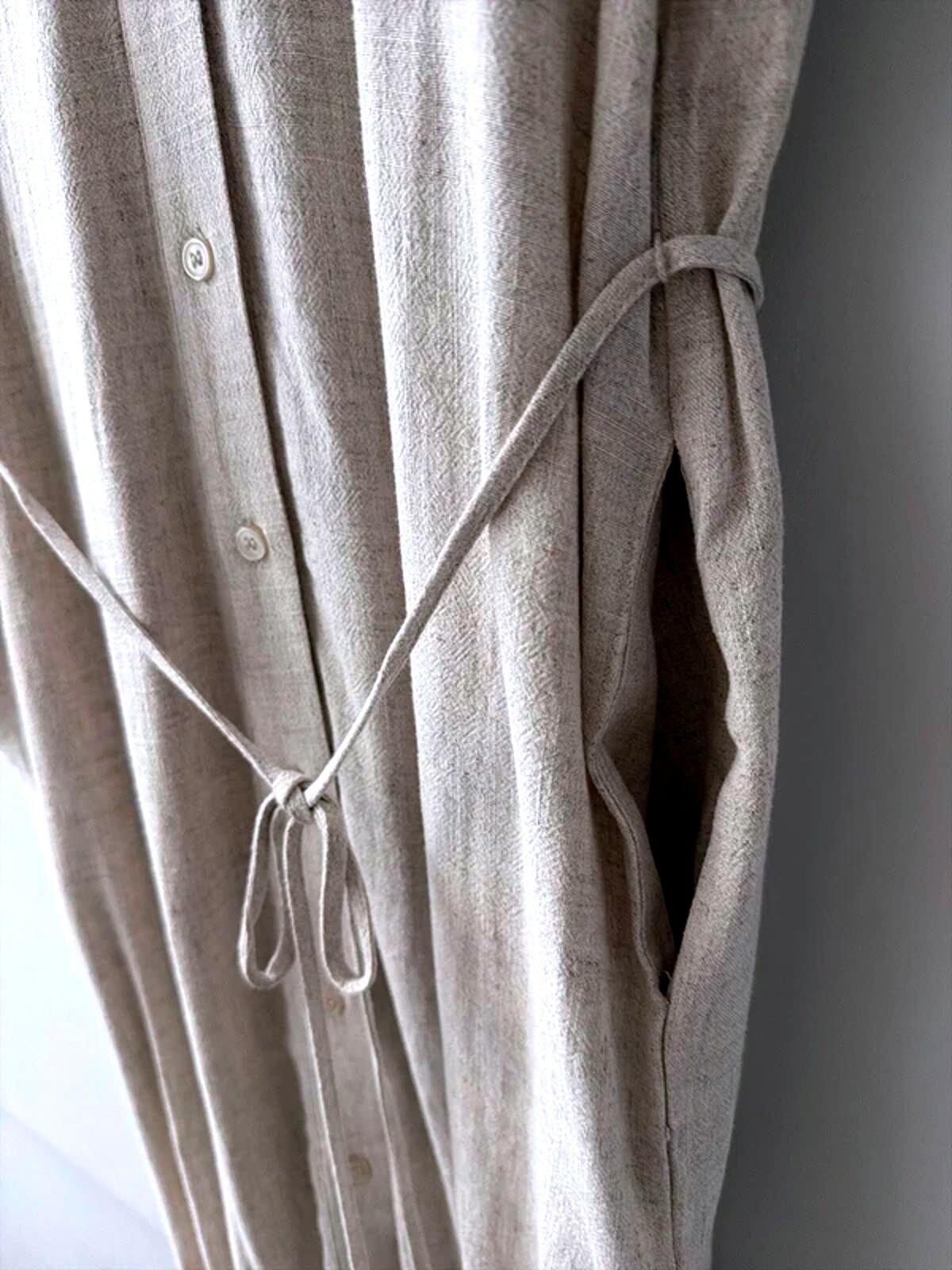 Women’s Weekday Carla Premium Linen Dress In Beige - XSmall - 3214