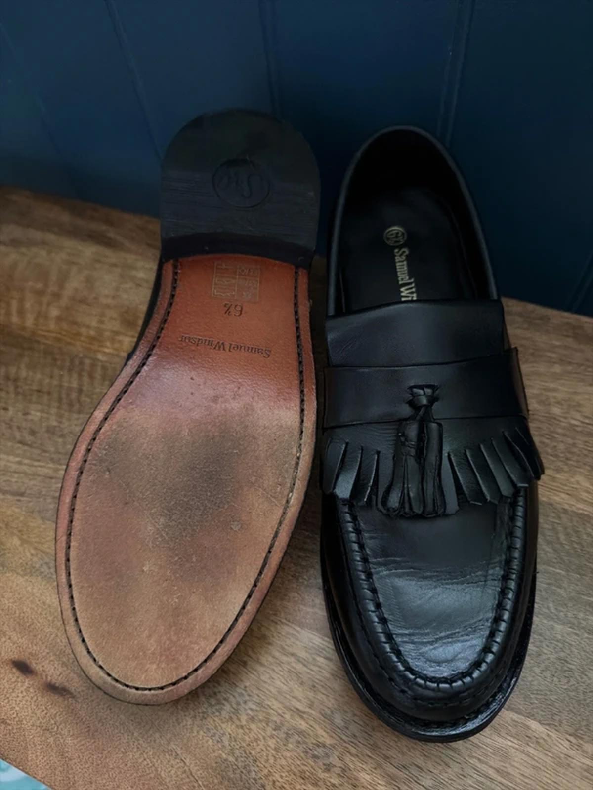 Women’s Samuel Windsor Premium Leather Tassel Loafers In Black - Uk6.5 - 3297