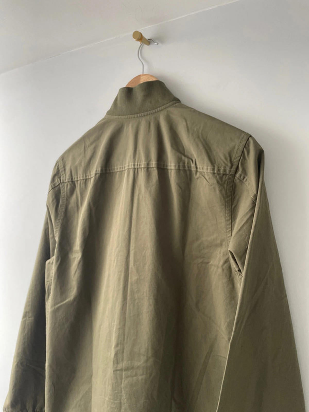 Men’s Fred Perry Zip Through Bomber Jacket Coat In Khaki - Small - 2057