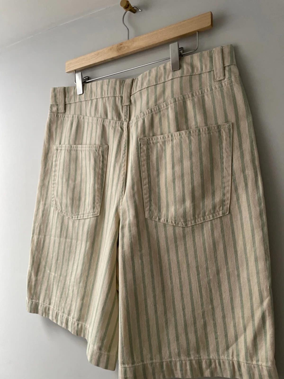 Men’s Stripped Classic Chino Shorts in Green/Cream - W34/L10.5 - 3166