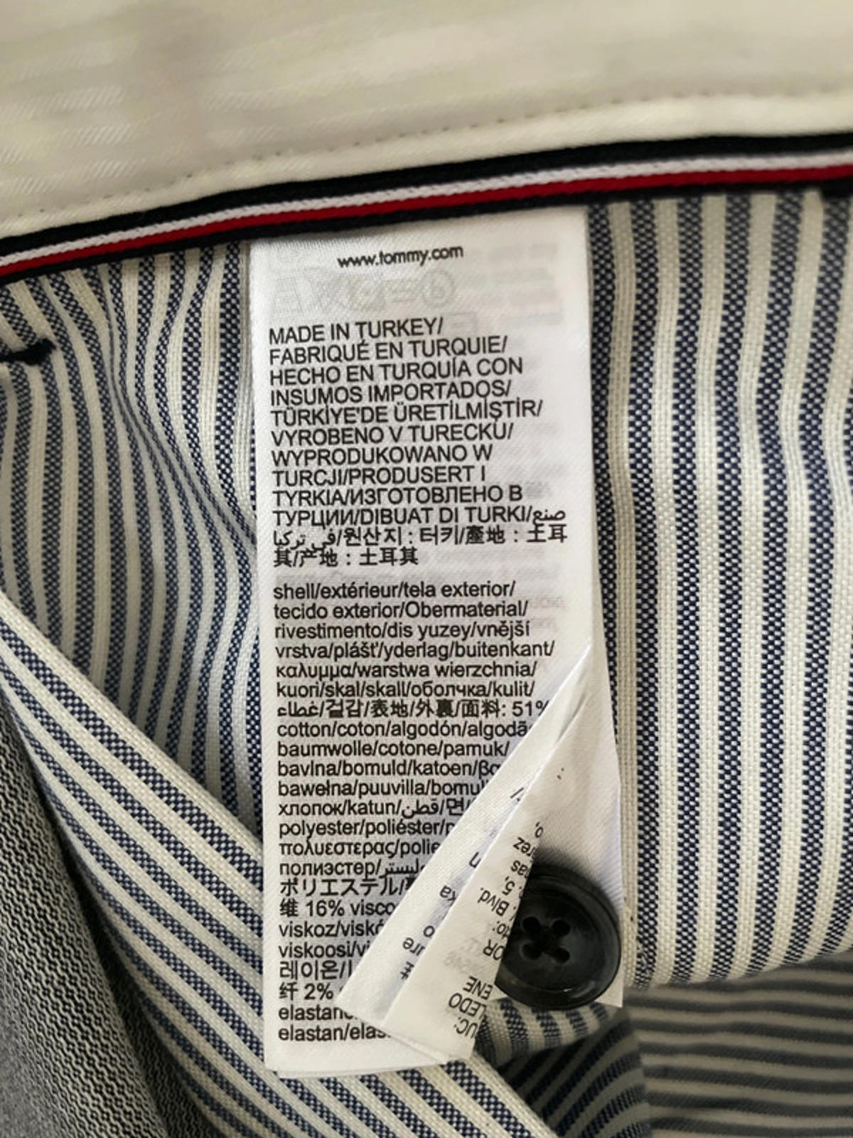 Men’s Tommy Hilfiger Denton Straight Fit Chino Trousers In Navy - W32/L32 - 2492