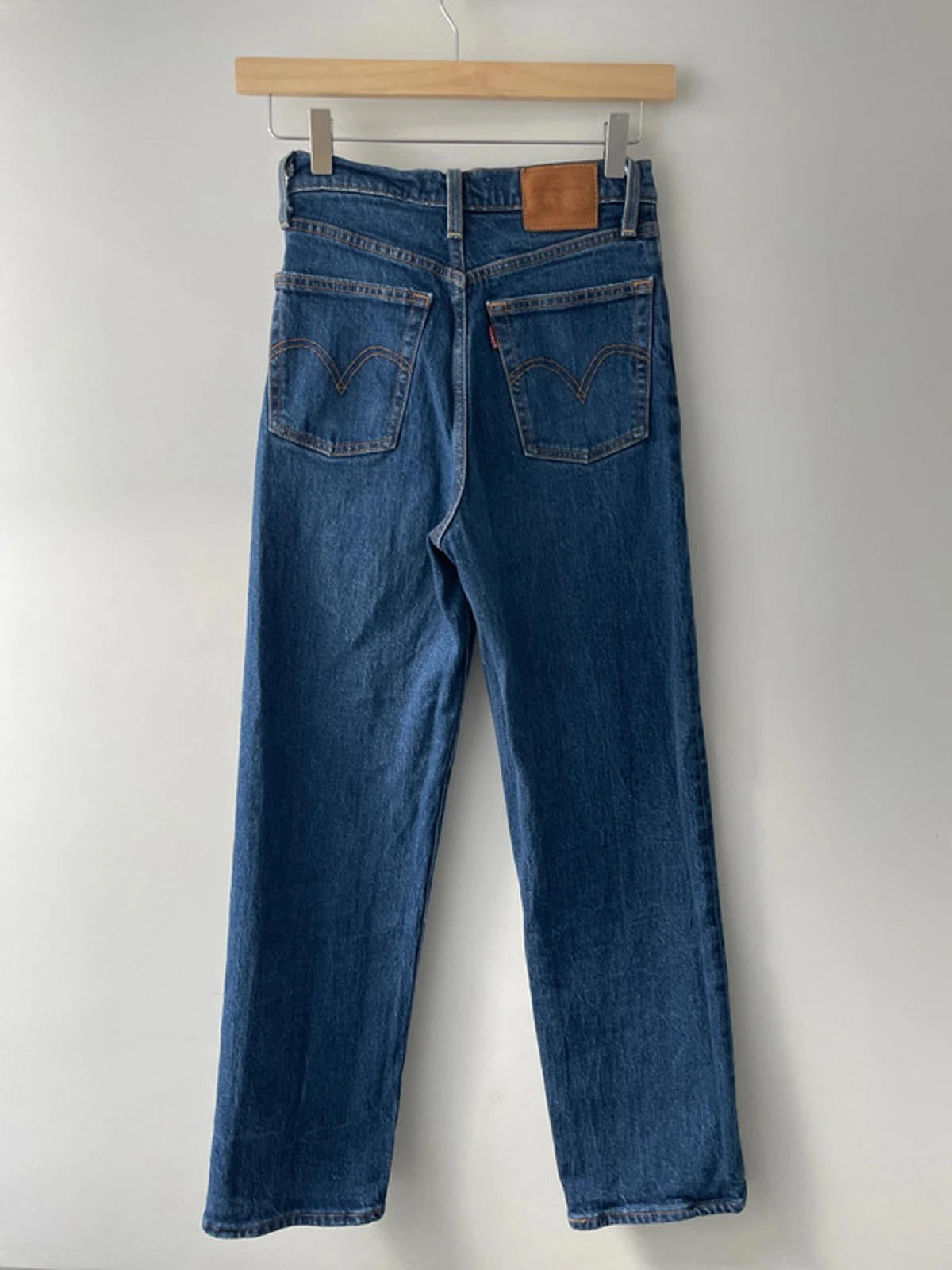 Women’s Levi’s High Waisted Ribcage Straight Fit Jeans In Navy - W25/L27 - 2527