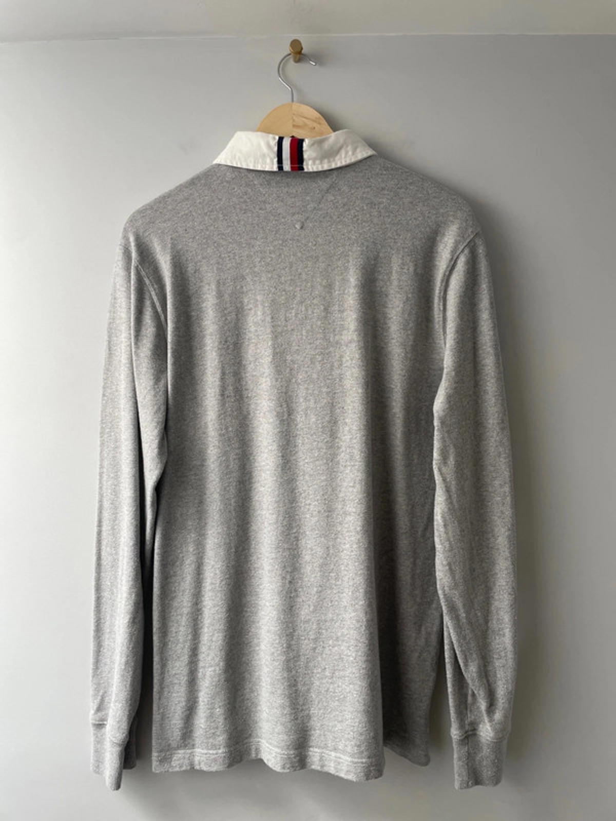 Men’s Tommy Hilfiger Rugby Shirt Top - Grey - Large - 2144