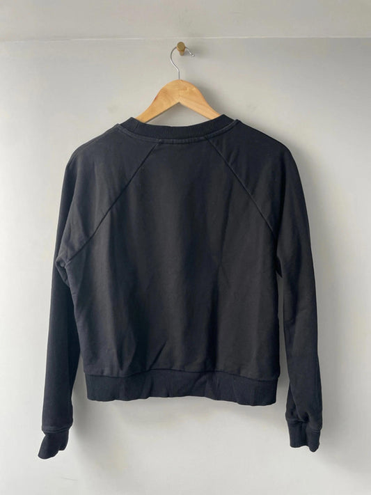 Women’s Vans Oversized Fit Crew Neck Long Sleeve jumper Sweatshirt In Black - Small - 2230