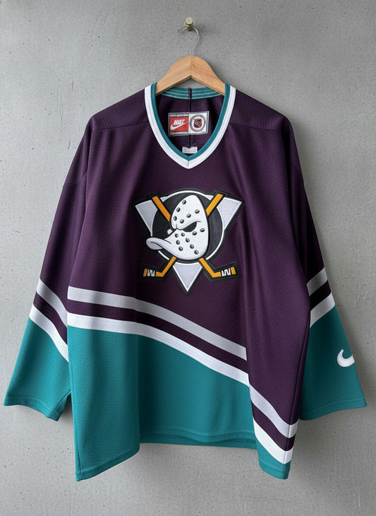 Mens Nike NHL Anaheim Mighty Ducks Hockey Jersey Top - Medium - 3558