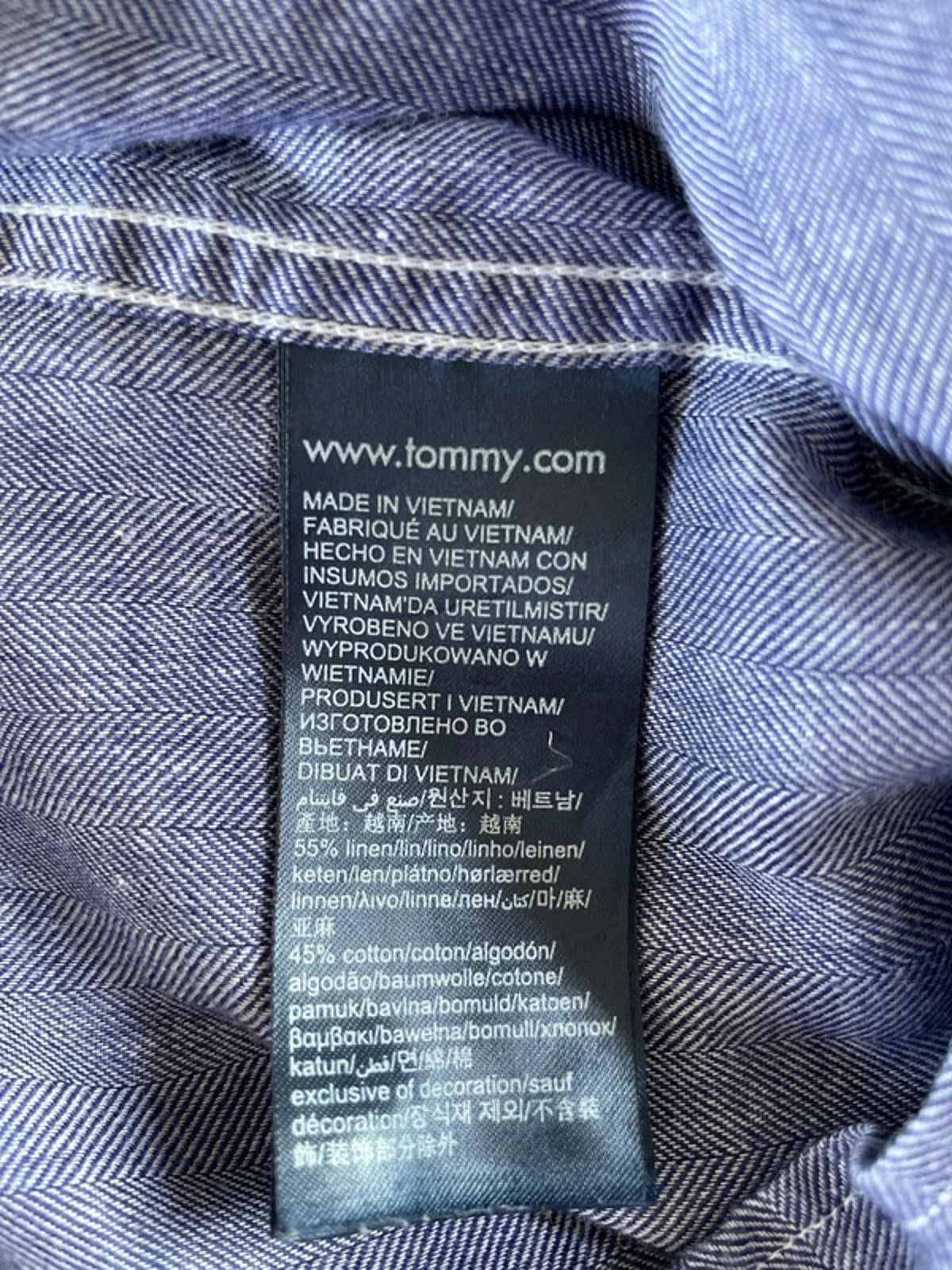 Men’s Tommy Hilfiger Premium Linen Shirt In Navy - XSmall - 1646