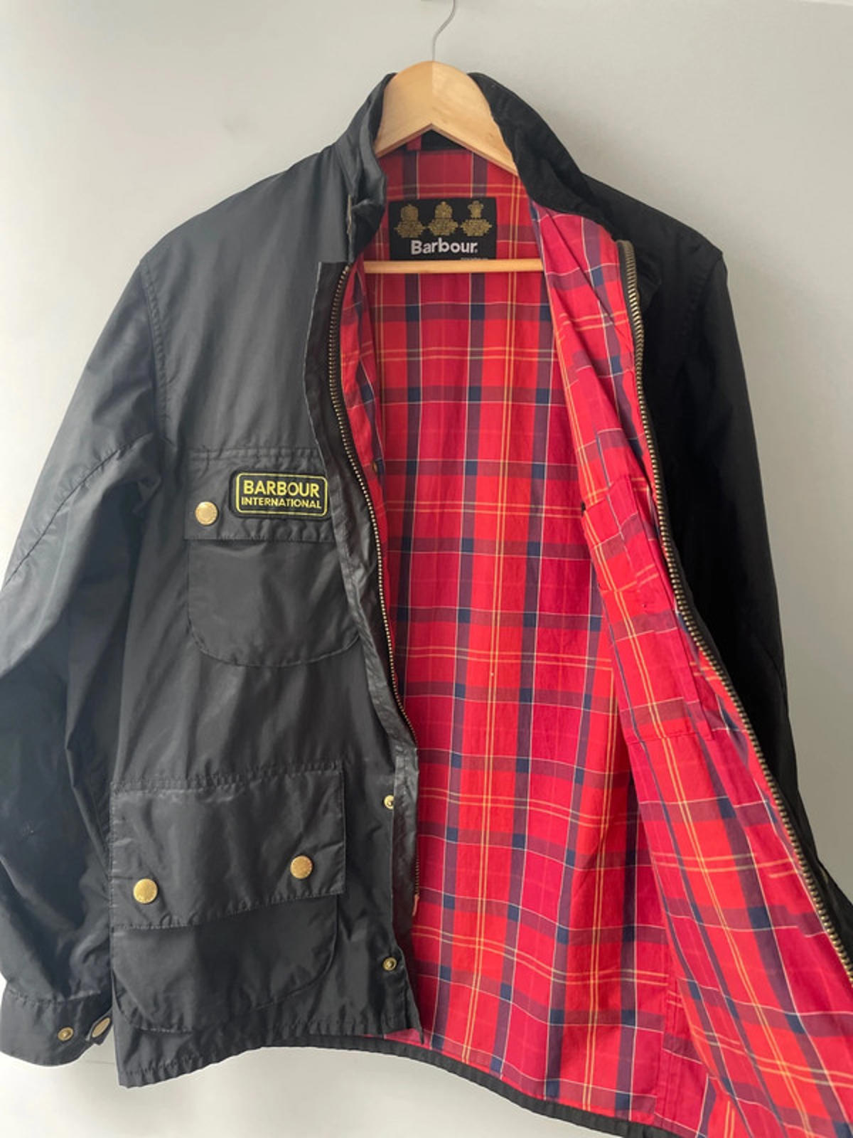 Men's Barbour International A7 Premium Biker Jacket in Black - Small - 2085