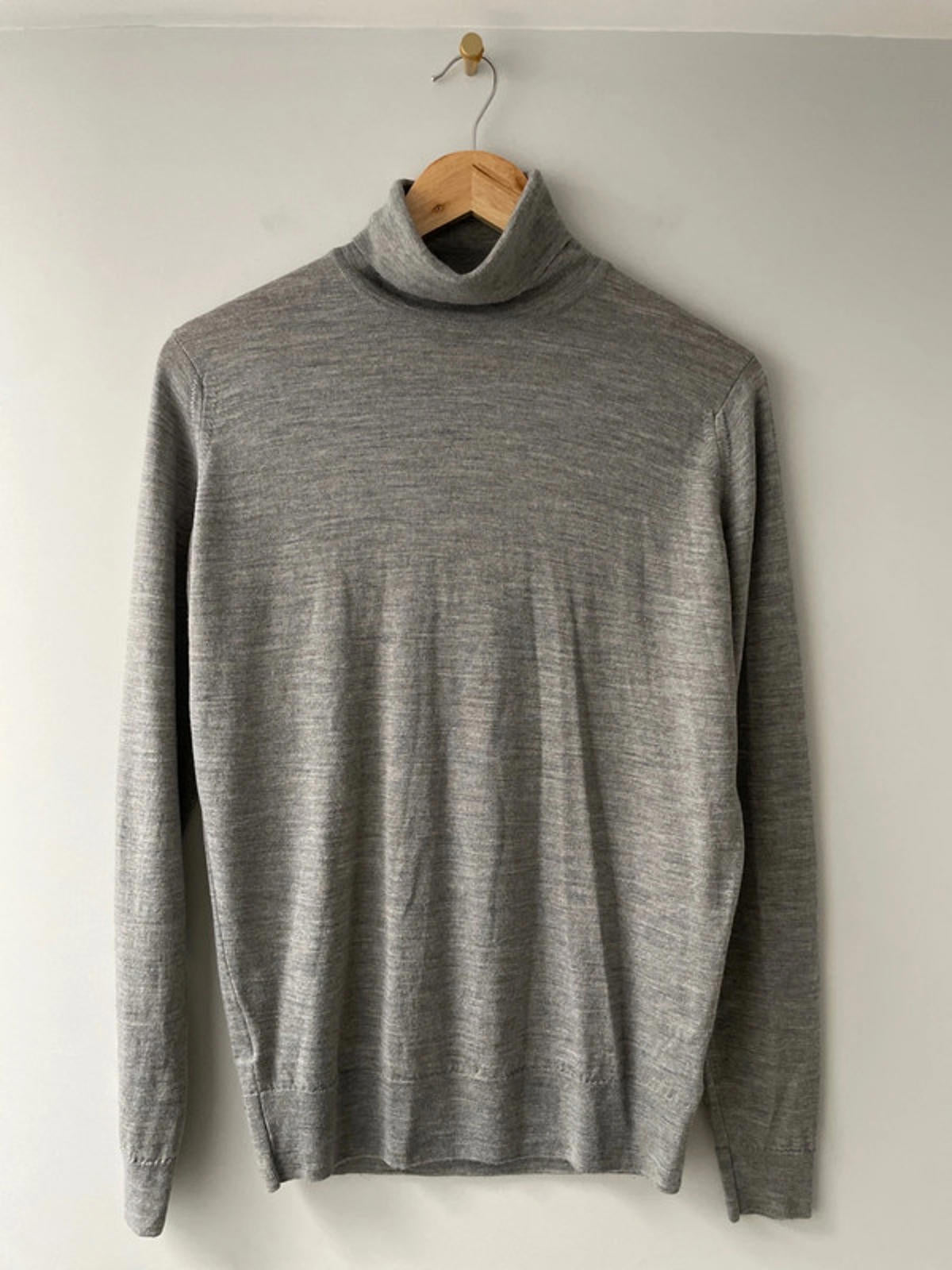 Men’s John Smedley 100% Premium Wool Roll Neck Jumper In Grey - 2288 - Medium